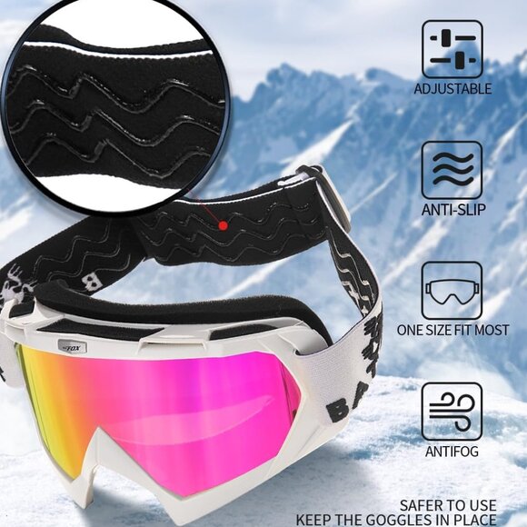 Anti Fog Ski Pink Goggles - Picture 6 of 10